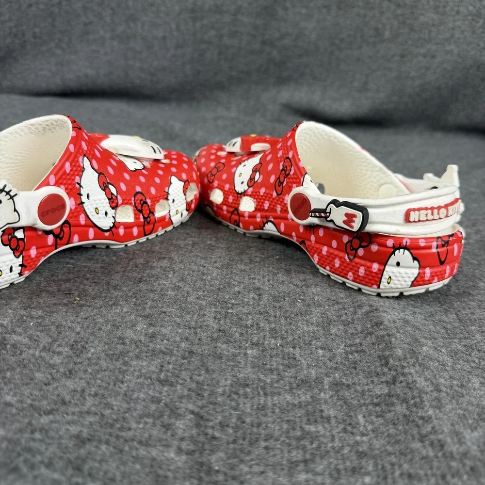 Crocs Hello Kitty Kuromi Clog Sandals Girls Size 11 C Red Polka Dot Print Anime - Picture 9 of 13